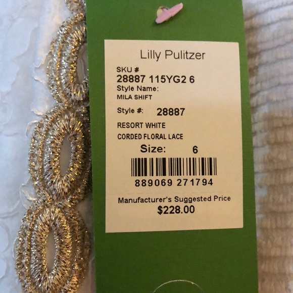 Lilly Pulitzer -Mila Shift Dress - Resort White -6 - Picture 4 of 5